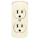 Tomacorriene doble de superficie crema 91-i levion